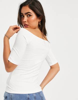 asos white bardot top