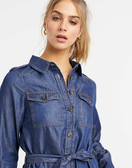 Warehouse long outlet shirt denim dress