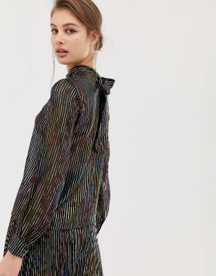warehouse rainbow foil dress