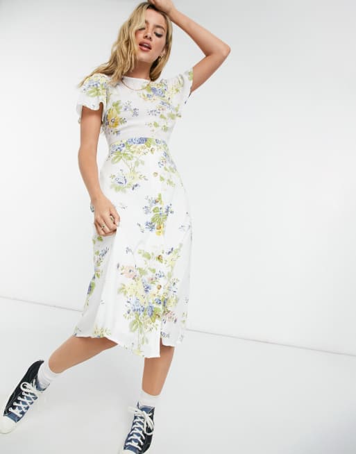 Warehouse short sleeve midi on sale dress