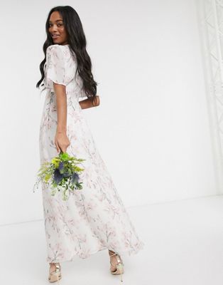 floral satin maxi dress