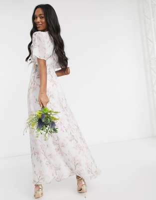 floral satin maxi dress