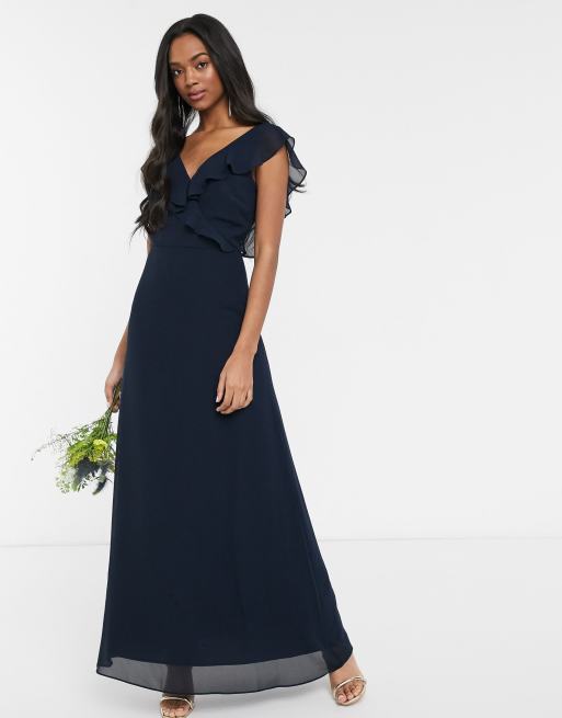 Chiffon wrap bridesmaid store dress