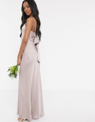 warehouse satin cami bridesmaid dress