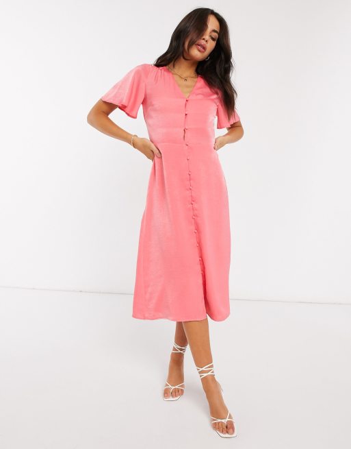 Warehouse coral 2025 midi dress