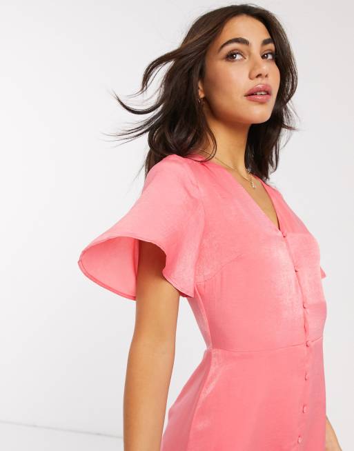 Warehouse coral 2024 midi dress