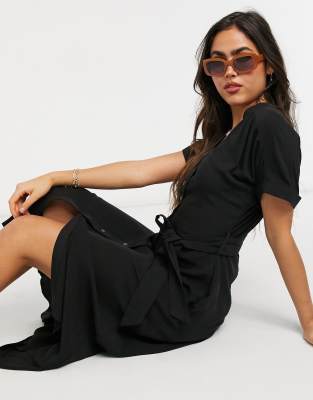 warehouse button through midi dress