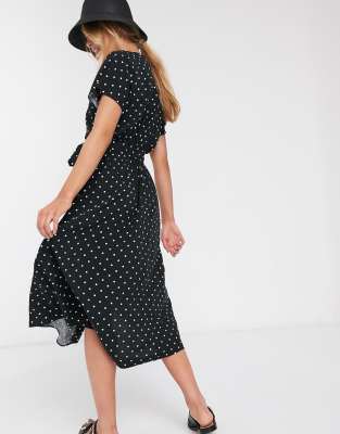 warehouse button through midi dress