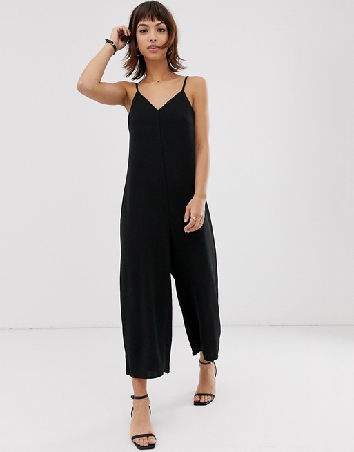 Warehouse cami jumpsuit in black