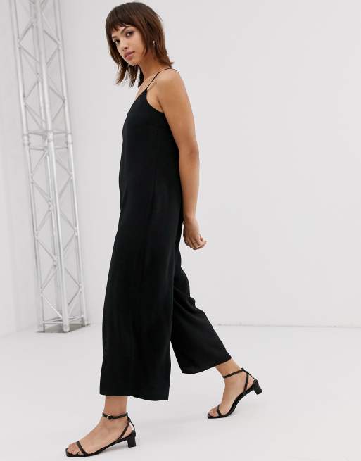 Warehouse cami jumpsuit in black