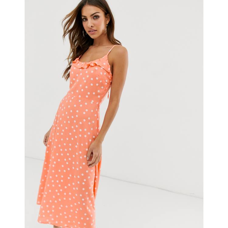 Polka dot hotsell cami midi dress