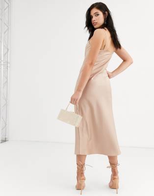 warehouse satin slip dress