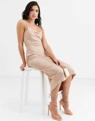 warehouse satin slip dress