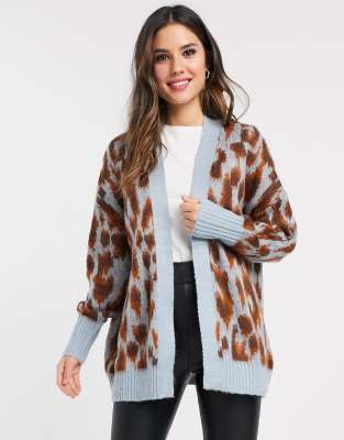leopard print cardigan asos