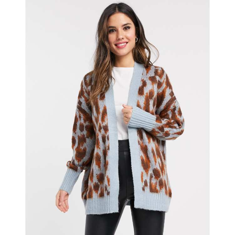 Warehouse leopard print on sale cardigan