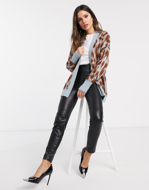 Warehouse leopard print on sale cardigan