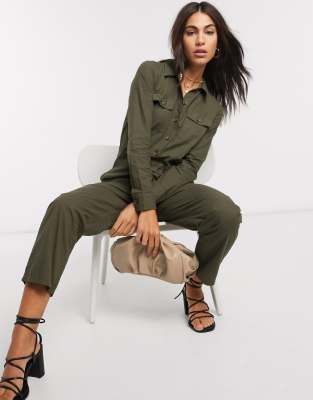 warehouse khaki jumpsuit