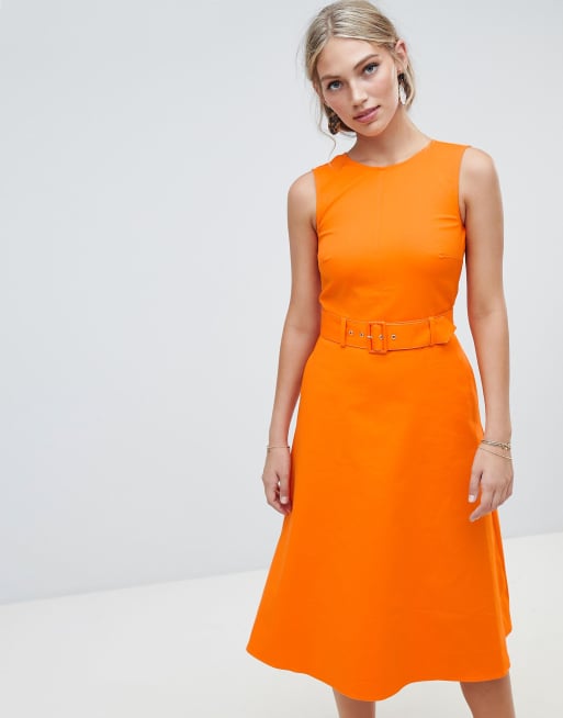 Warehouse – Compact – Baumwollkleid mit Schnallengürtel