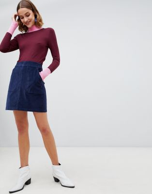 warehouse navy cord dress