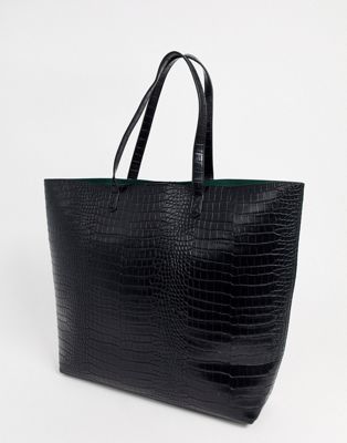 Warehouse croc tote bag in black | ASOS
