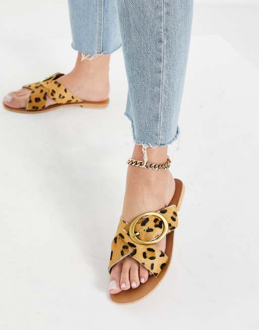 Warehouse hot sale leopard sandals