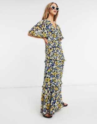 Warehouse leopard tiered maxi dress sale