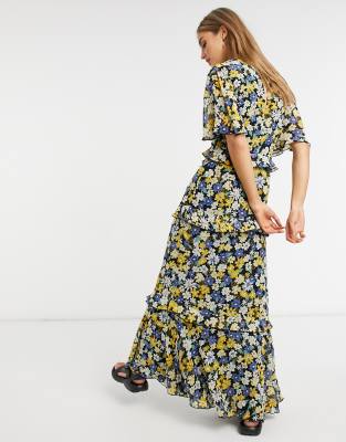 Warehouse daisy sale tiered maxi dress