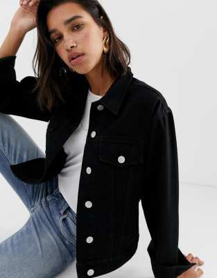 warehouse black denim jacket
