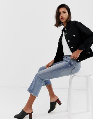 warehouse black denim jacket