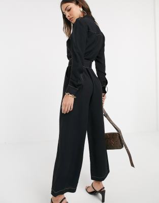 warehouse denim jumpsuit