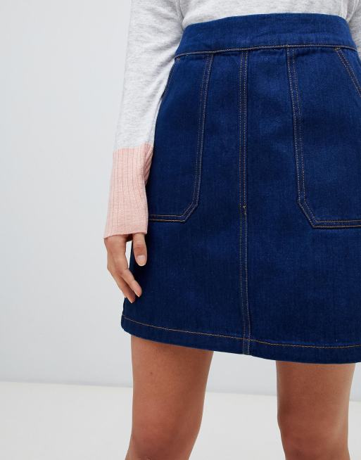 Warehouse a line denim clearance skirt