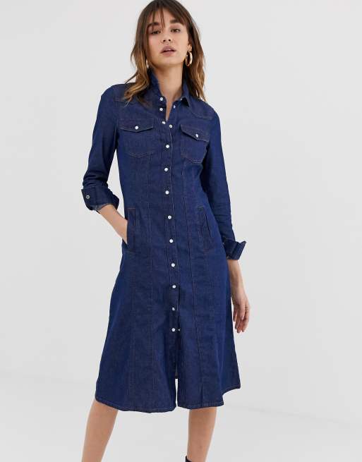 Warehouse denim 2025 shirt dress