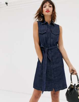 warehouse denim shirt dress