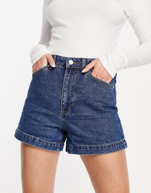 Warehouse denim shorts in mid wash denim