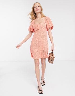 orange milkmaid dress