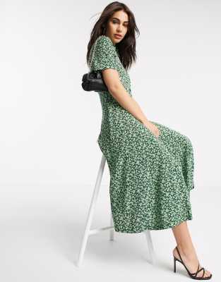 green floral print dress