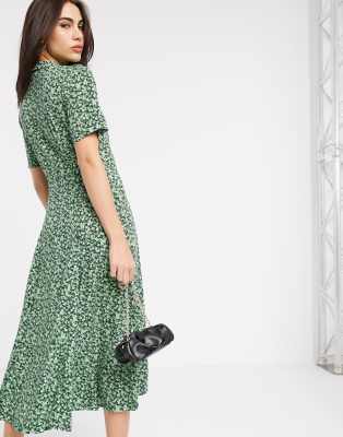 warehouse green floral dress