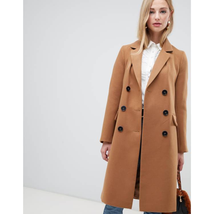 Warehouse single outlet breasted coat tan