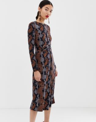 snake print dress warehouse