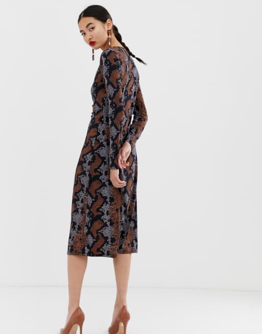 Warehouse animal cheap print shirt dress