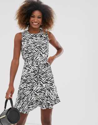 warehouse pink zebra dress