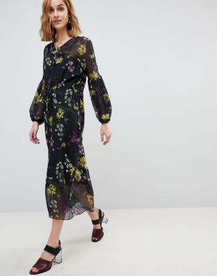 warehouse chiffon sleeve jumpsuit