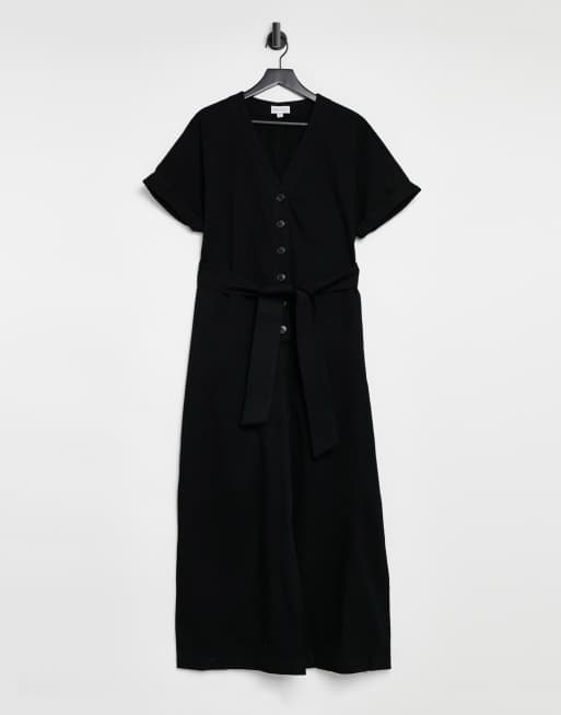 Warehouse - Enkel jumpsuit i sort