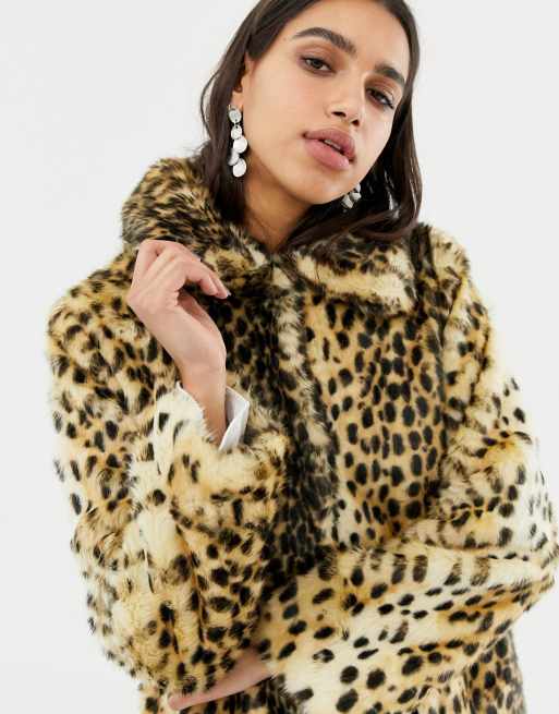 Warehouse faux fur outlet coat