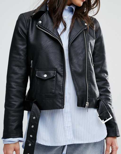 Warehouse faux clearance leather biker jacket