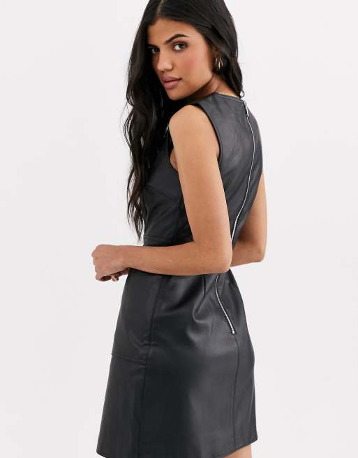 Warehouse 2025 leather pinafore