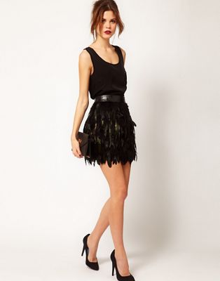 warehouse feather dress