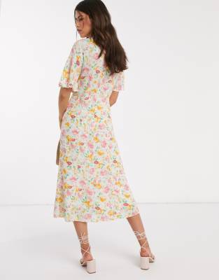 warehouse white floral dress