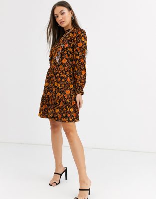 warehouse orange leopard dress