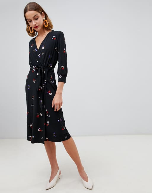 Warehouse floral 2024 wrap dress